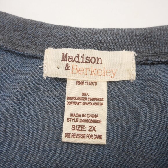 NWT Madison & Berkeley Women's Plus size 2X Tunic Top Stretch Boho Ruched Sleeve - Picture 6 of 11